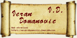Veran Domanović vizit kartica